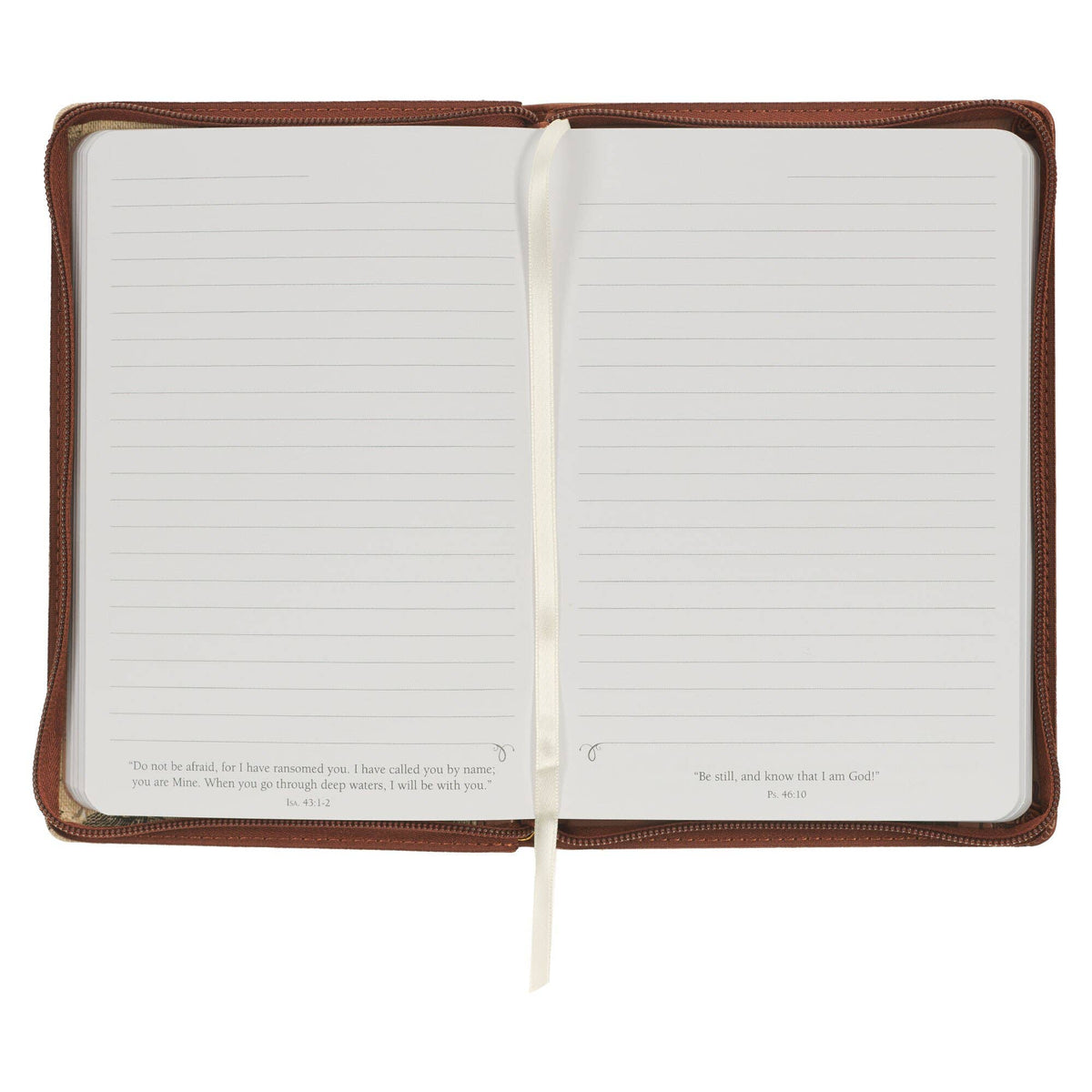 Amazing Grace Natural Canvas & Brown Faux Leather Journal