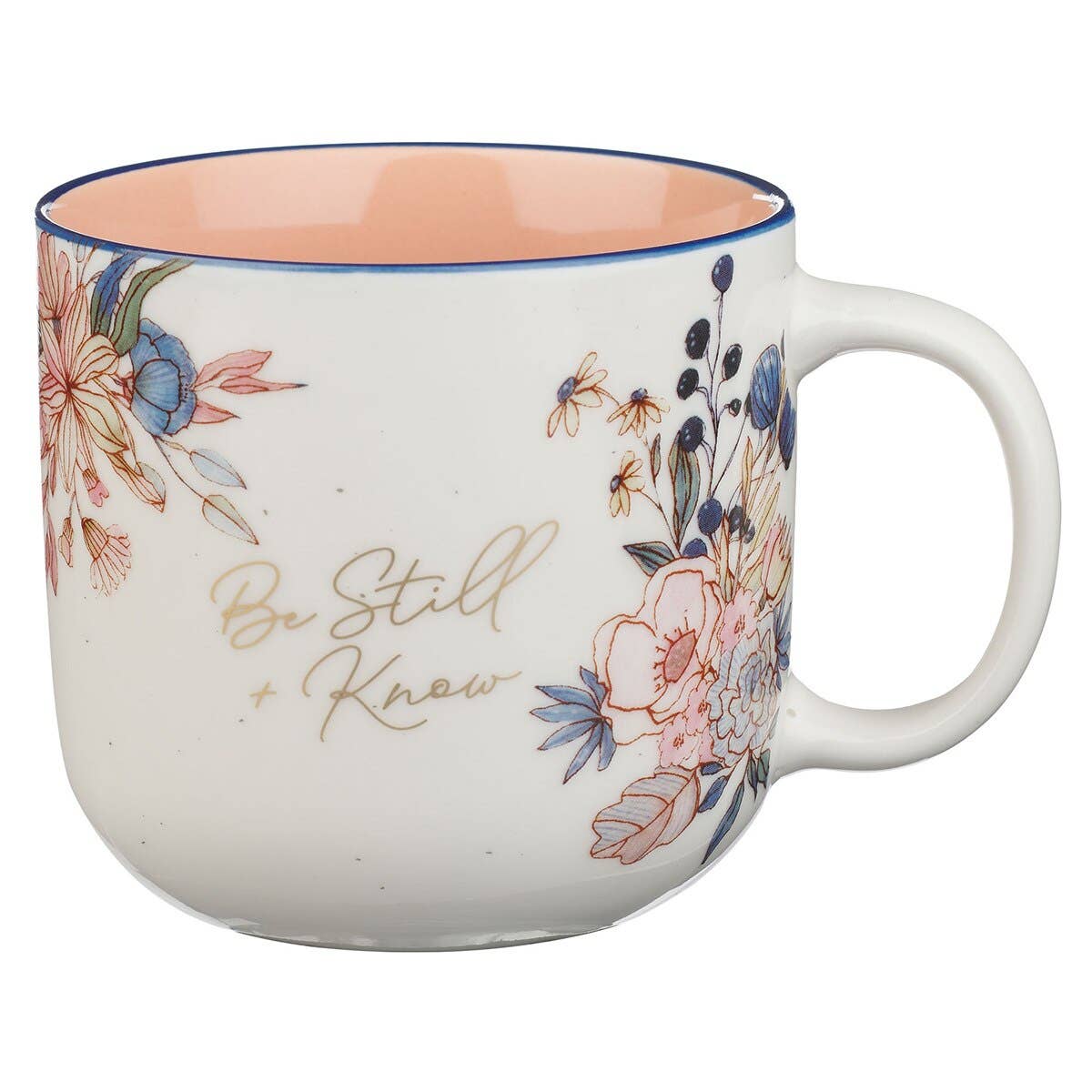 Mug Pink Floral Be Still Ps. 46:10