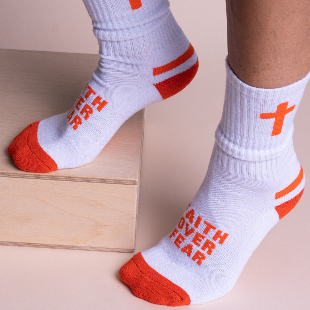 Faith Over Fear | White + Orange