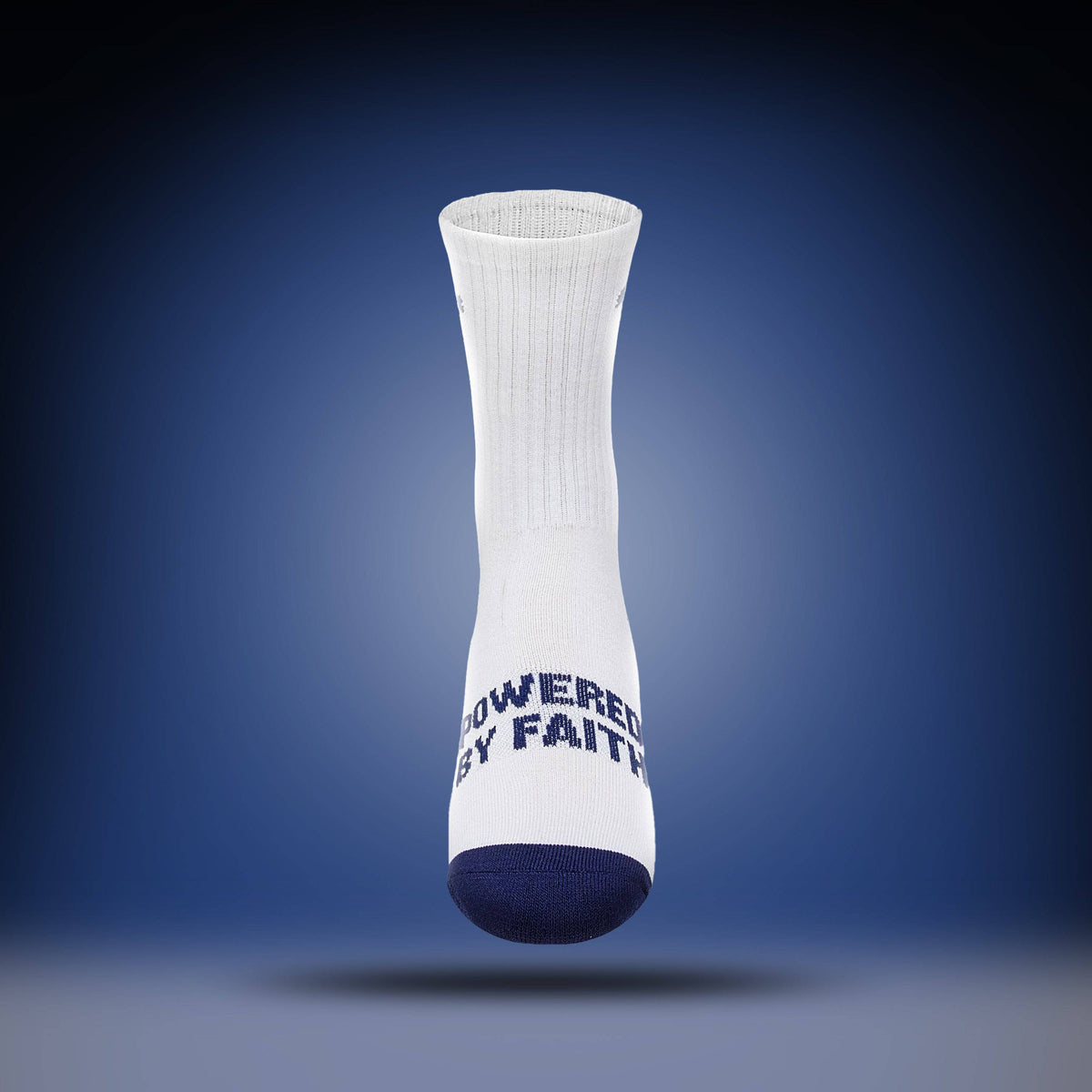 Powered By Faith | White + Navy
