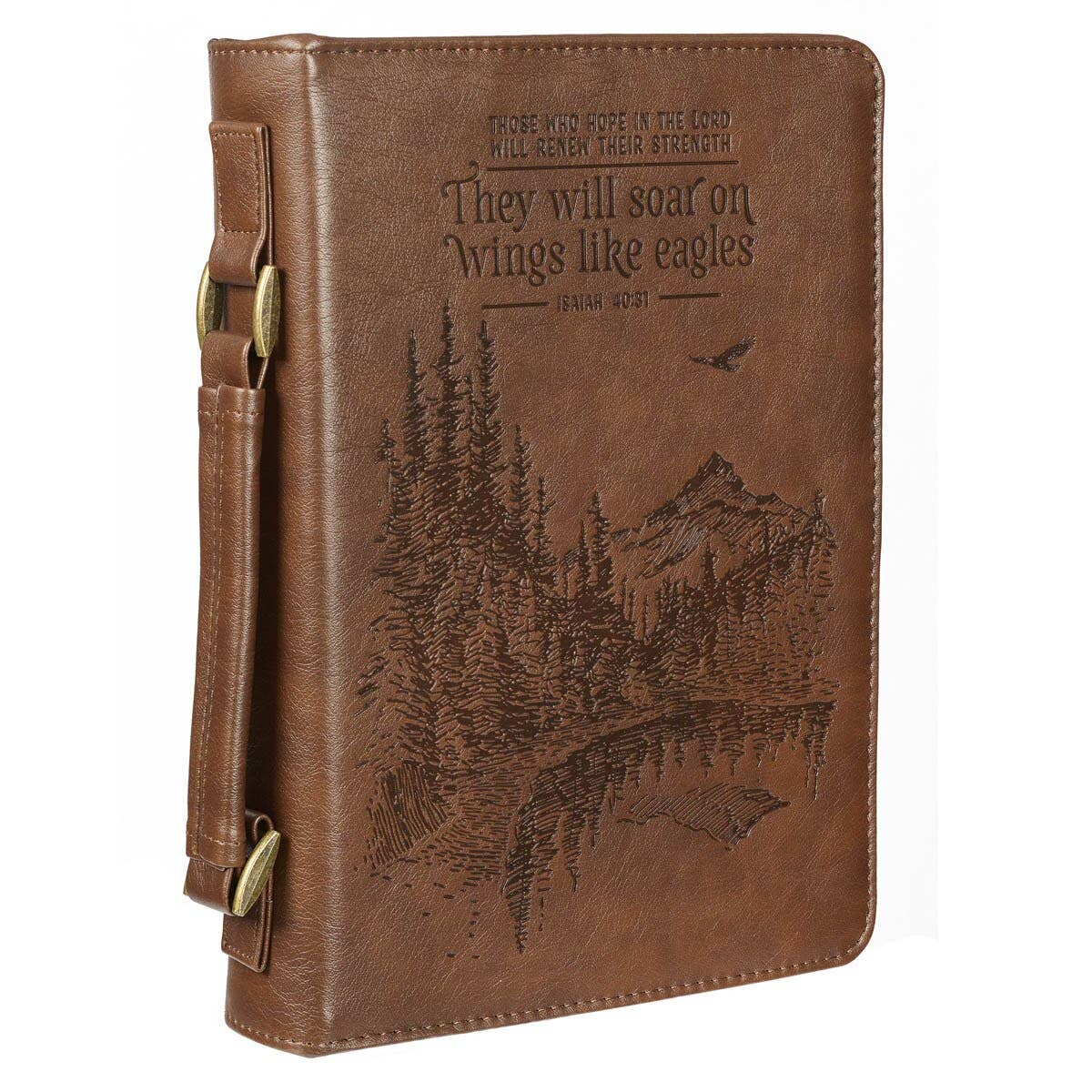 Bible Cover Classic Brown Wings Like Eagles Isa. 40:31
