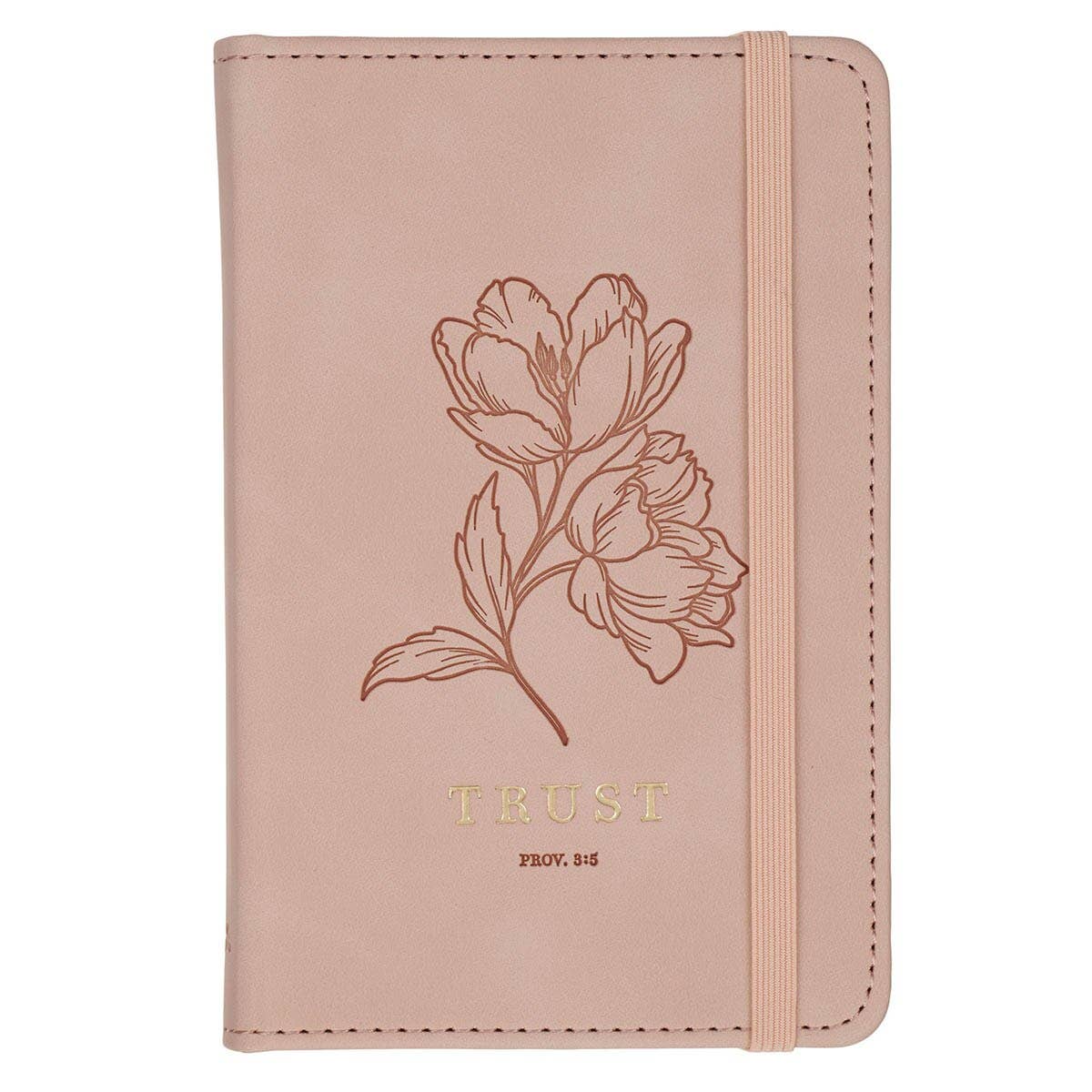 Small Notebook with Elastic Closure Faux HC Pink Trust