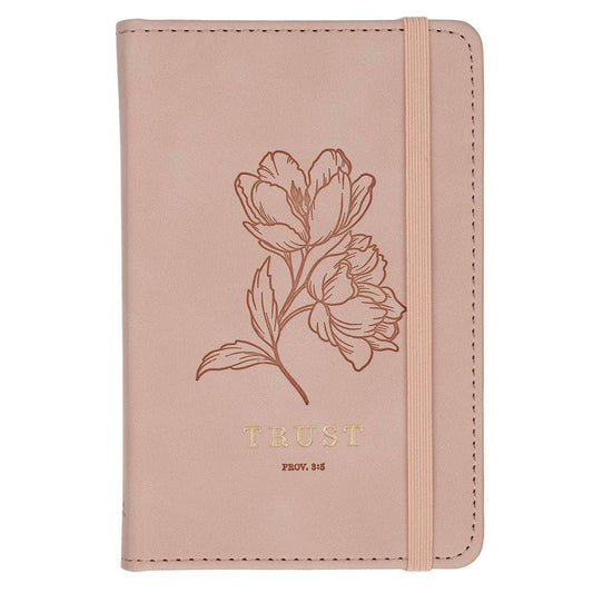 Small Notebook with Elastic Closure Faux HC Pink Trust