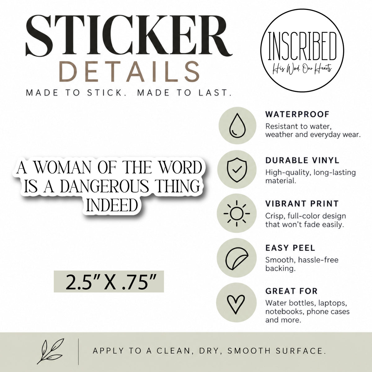 A Woman of the Word Waterproof Sticker