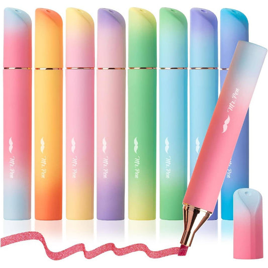 Mr. Pen- Glitter Highlighters, 8 Pack, Sunshine Colors